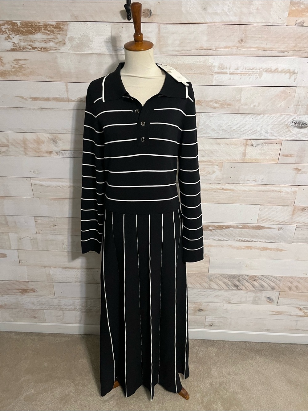 NWT Anthropologie size L long sleeve A-line midi dress by Siempre x - Picture 5 of 13